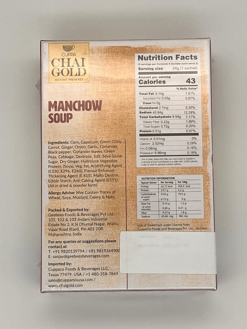 Chai Gold Instant Manchow Soup - Chai Gold