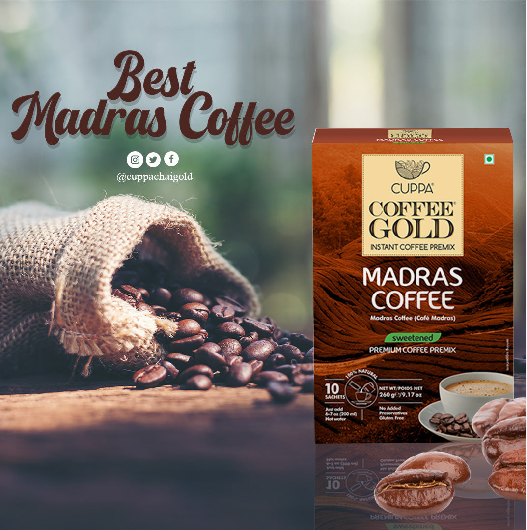 Chai Gold Instant Madras Coffee Sweetened (10 Count)