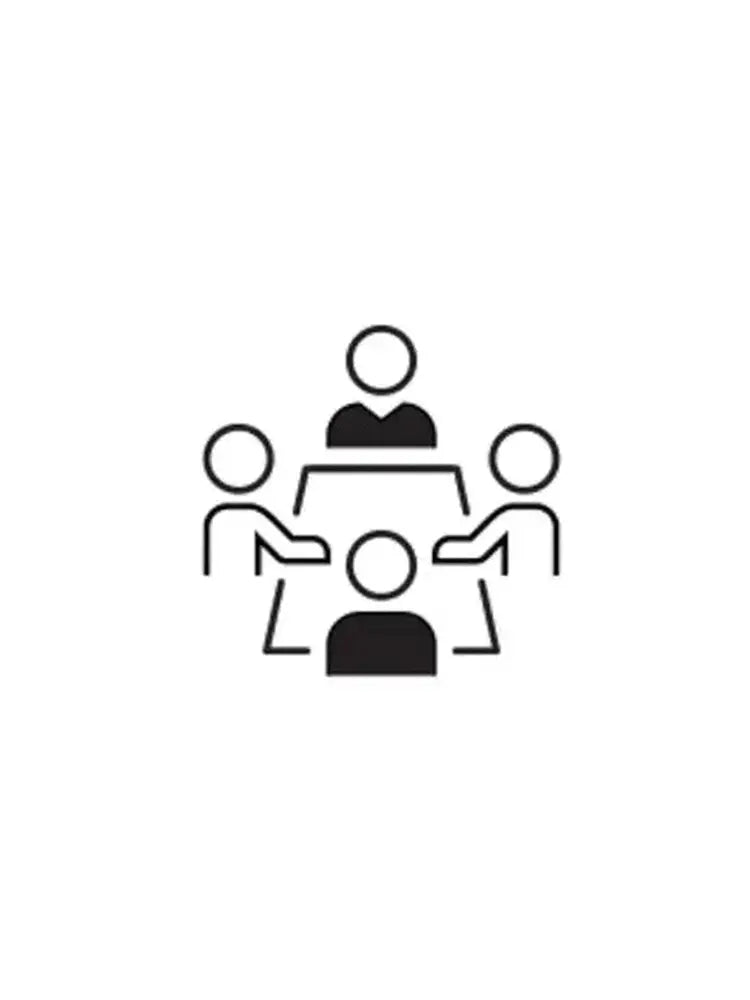 Team discussion symbol representing machine consultation service for expert guidance.