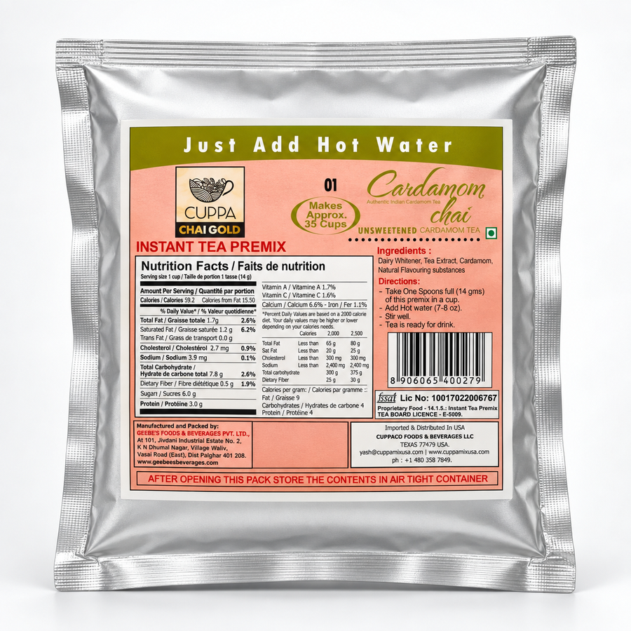 Chai Gold Instant Cardamom Chai Unsweetened 500g