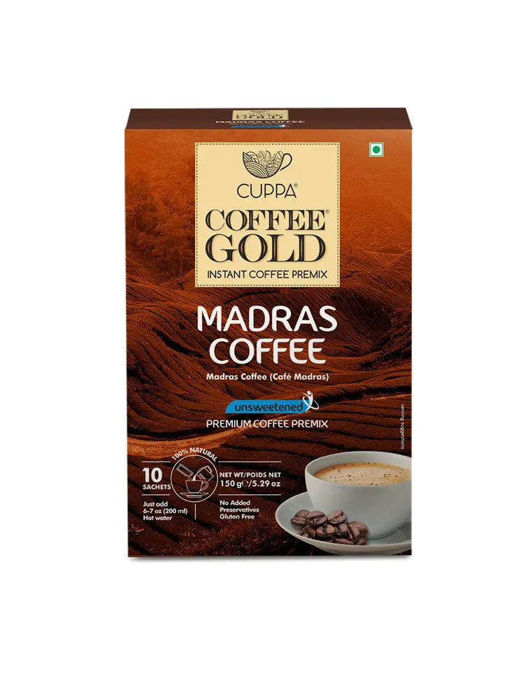 Chai Gold Instant Madras Filter Coffee Unsweetened (10 Count)