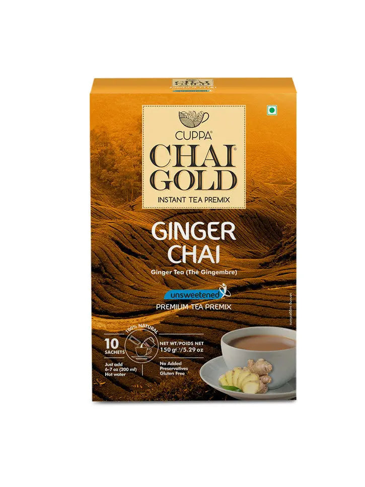 Chai Gold Instant Ginger Chai Unsweetened (10 Count)