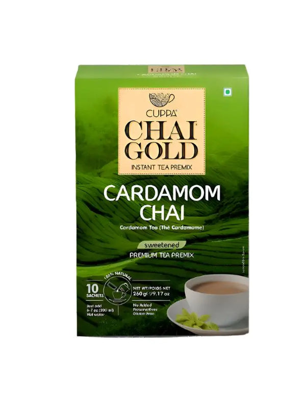 Chai Gold Instant Cardamom Chai Sweetened (10 Count)