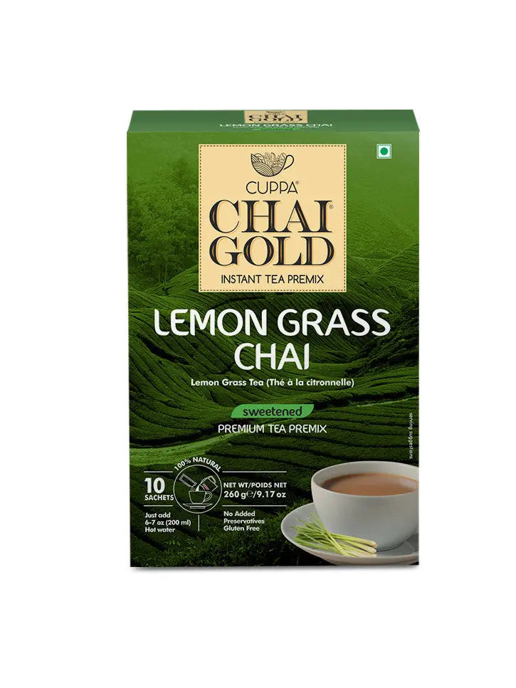 Chai Gold Instant Lemongrass Chai Sweetened (10 Count)