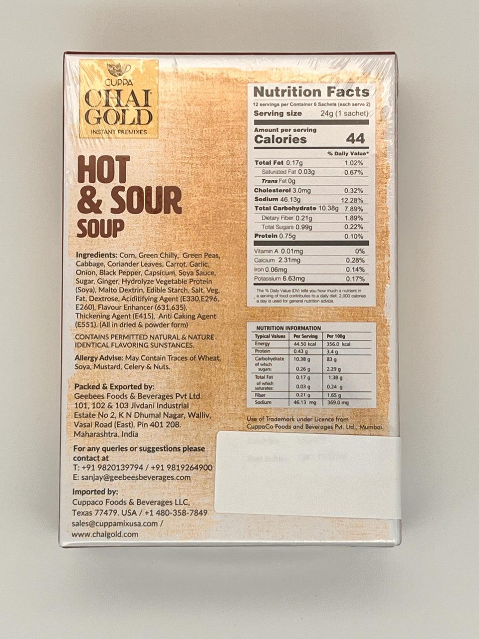 Chai Gold Instant Hot and Sour Soup - Chai Gold