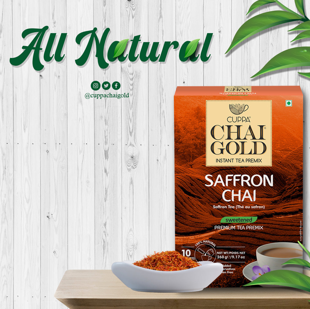 Chai Gold Instant Saffron Chai Sweetened (10 Count)