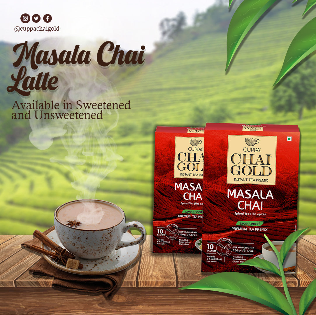 Chai Gold Instant Masala Chai Unsweetened (10 Count)